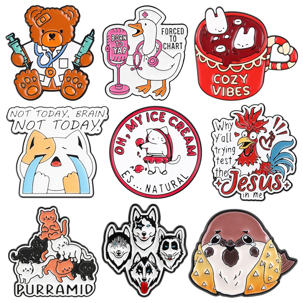 Coffee Equipment Gift - Cute Doctor Bear Pin Goose Nurse