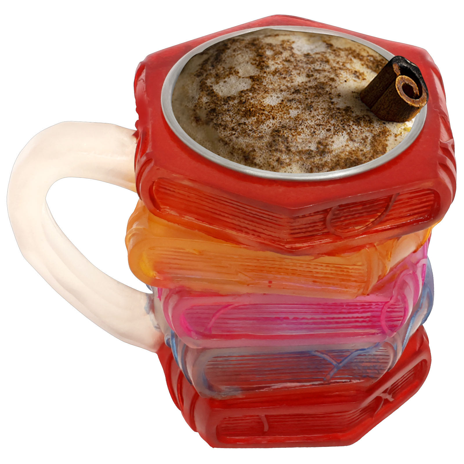 Painted Book Mug 3D Colored Gl - Coffee Equipment Gift avaliação e preço