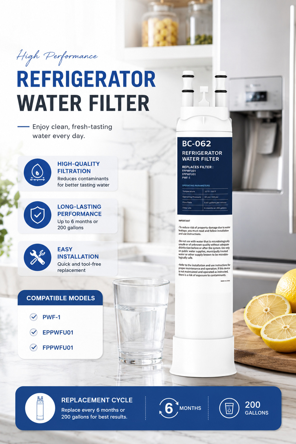 Fridge Water Filter Cartridge  - Water Filter Cartridge avaliação e preço