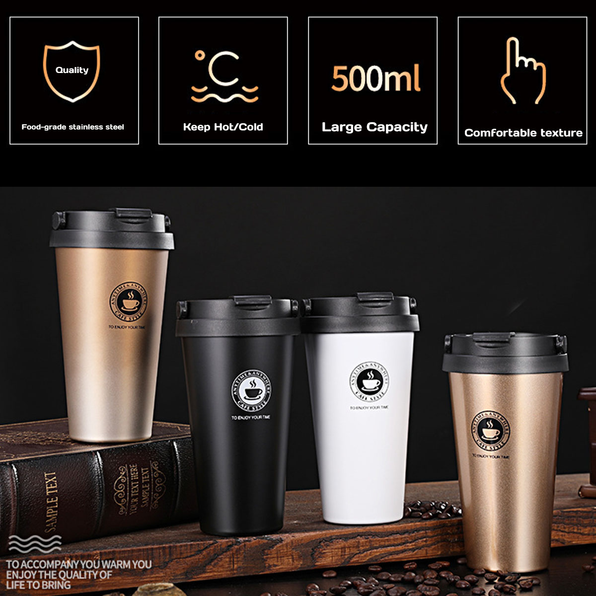 Insulated Travel Coffee Mug 16 - Coffee Equipment Gift avaliação e preço